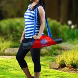 Printed Red Cotton Canvas Yoga Mat Bag