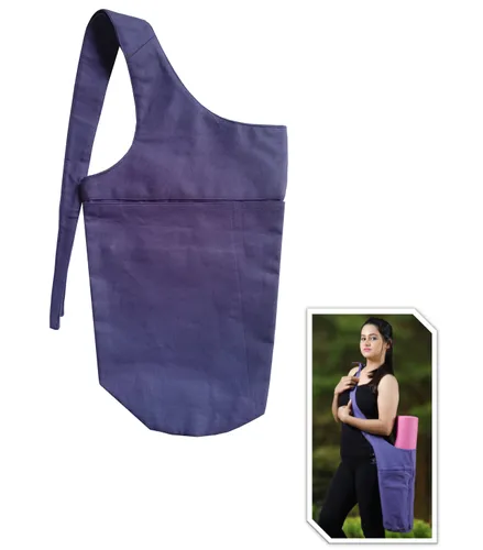 Purple Cotton Canvas Yoga Mat Bag