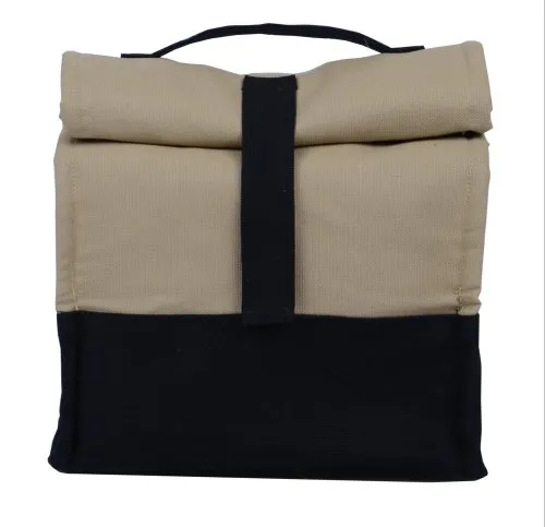 Handmade Beige Cotton Canvas Lunch Bag 1 Beige Cotton Canvas Lunch Bag