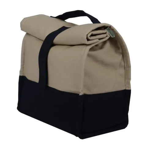 Handmade Beige Cotton Canvas Lunch Bag 2 Handmade Beige Cotton Canvas Lunch Bag - Image 2