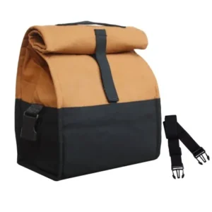 XL Brown Cotton Canvas Lunch Bag
