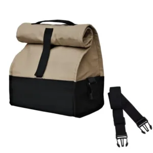 XL Beige Cotton Canvas Lunch Bag