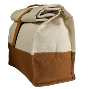 Handmade Camel Cotton Canvas Lunch Bag