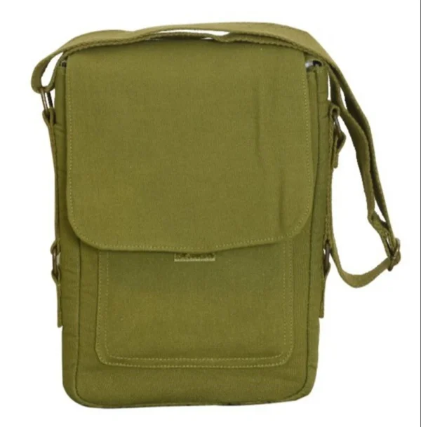 Handmade Olive Green Cotton Canvas iPad Bag
