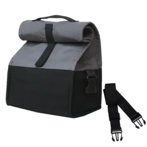 XL Grey Cotton Canvas Lunch Bag