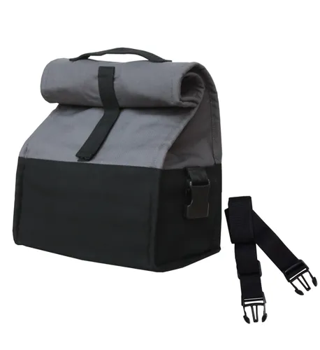 XL Grey Cotton Canvas Lunch Bag