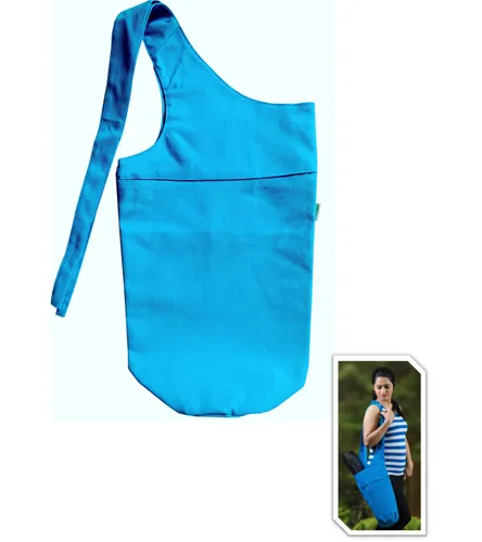 Turquoise Cotton Canvas Yoga Pro Mat Bag