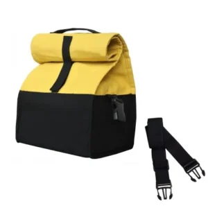 Handmade XL Yellow Cotton Canvas Lunch Bag