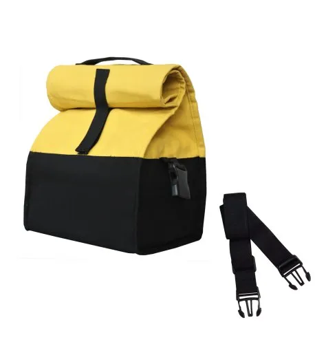 Handmade XL Yellow Cotton Canvas Lunch Bag